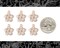 Gold Finish and White Enamel Flower Charms - Set of Six - XXX - ZG-C58